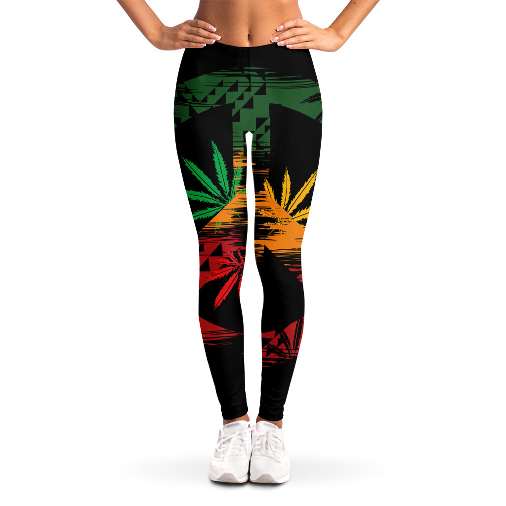 Rasta Peace Sign Print Women's Leggings