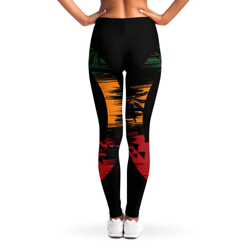 Rasta Peace Sign Print Women's Leggings