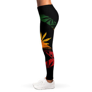 Rasta Peace Sign Print Women's Leggings