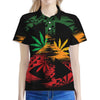 Rasta Peace Sign Print Women's Polo Shirt