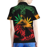 Rasta Peace Sign Print Women's Polo Shirt