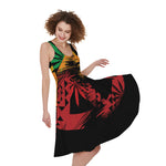 Rasta Peace Sign Print Women's Sleeveless Dress