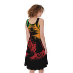 Rasta Peace Sign Print Women's Sleeveless Dress