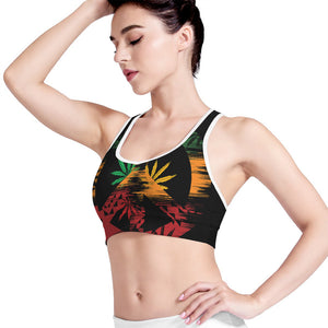 Rasta Peace Sign Print Women's Sports Bra