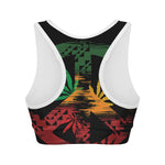 Rasta Peace Sign Print Women's Sports Bra