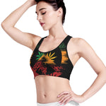 Rasta Peace Sign Print Women's Sports Bra