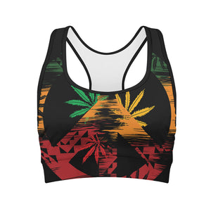 Rasta Peace Sign Print Women's Sports Bra