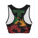 Rasta Peace Sign Print Women's Sports Bra