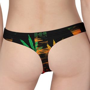 Rasta Peace Sign Print Women's Thong