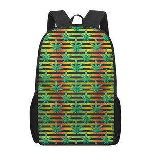 Rasta Striped Pattern Print 17 Inch Backpack