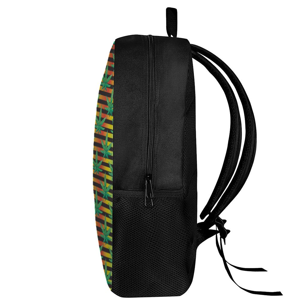 Rasta Striped Pattern Print 17 Inch Backpack