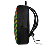 Rasta Striped Pattern Print 17 Inch Backpack