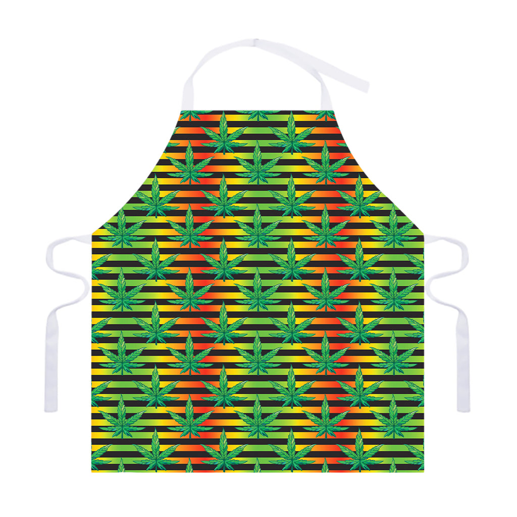 Rasta Striped Pattern Print Adjustable Apron