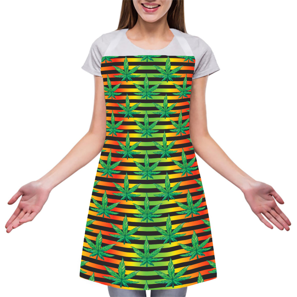 Rasta Striped Pattern Print Adjustable Apron