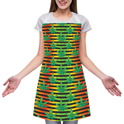 Rasta Striped Pattern Print Adjustable Apron