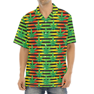 Rasta Striped Pattern Print Aloha Shirt