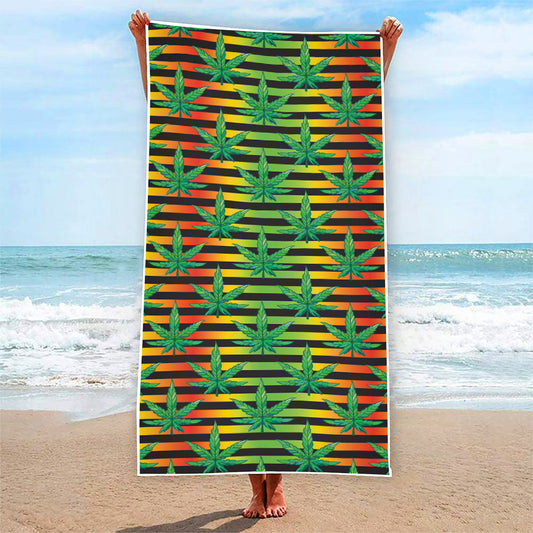 Rasta Striped Pattern Print Beach Towel