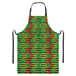 Rasta Striped Pattern Print Bib Apron With Pocket