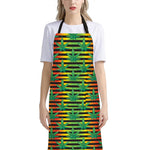 Rasta Striped Pattern Print Bib Apron With Pocket