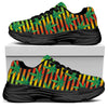 Rasta Striped Pattern Print Black Chunky Shoes