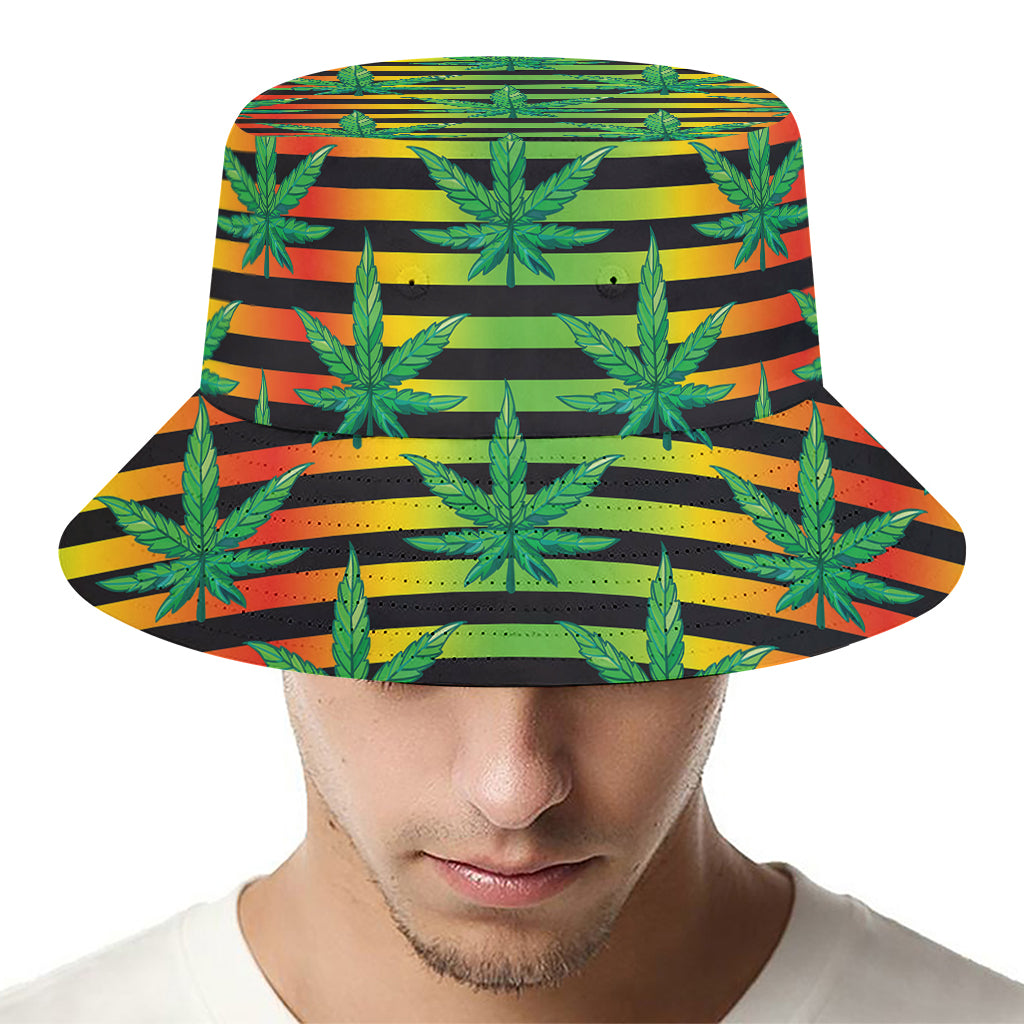 Rasta Striped Pattern Print Bucket Hat