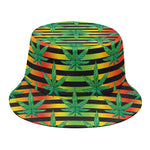 Rasta Striped Pattern Print Bucket Hat