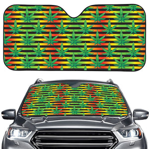 Rasta Striped Pattern Print Car Windshield Sun Shade