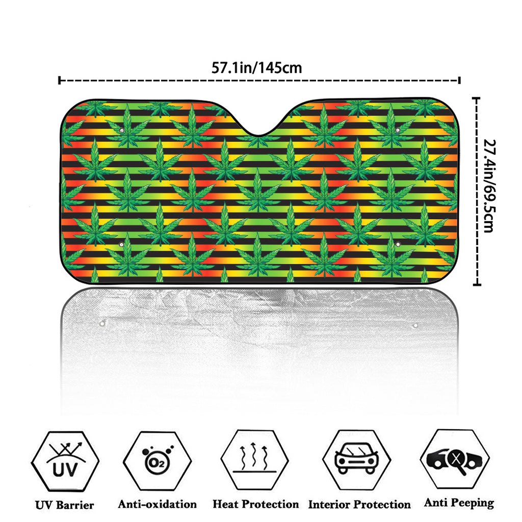 Rasta Striped Pattern Print Car Windshield Sun Shade