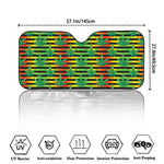 Rasta Striped Pattern Print Car Windshield Sun Shade