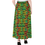 Rasta Striped Pattern Print Chiffon Maxi Skirt