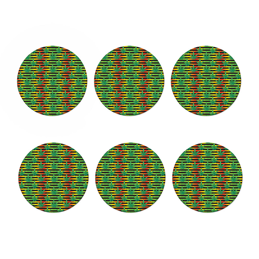 Rasta Striped Pattern Print Coaster Set