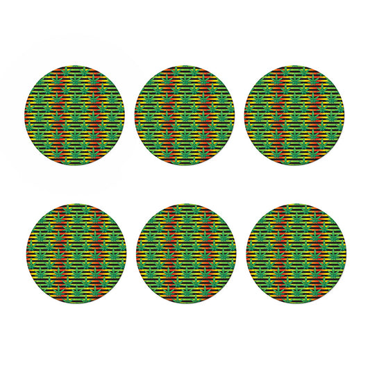 Rasta Striped Pattern Print Coaster Set