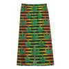 Rasta Striped Pattern Print Cotton Front Slit Maxi Skirt