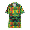 Rasta Striped Pattern Print Cotton Hawaiian Shirt