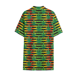 Rasta Striped Pattern Print Cotton Hawaiian Shirt