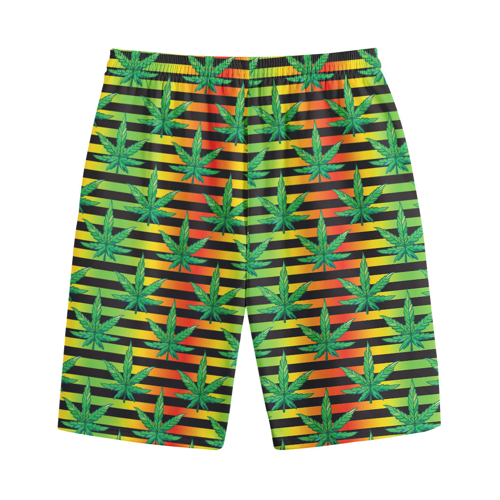 Rasta Striped Pattern Print Cotton Shorts