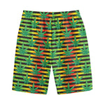 Rasta Striped Pattern Print Cotton Shorts