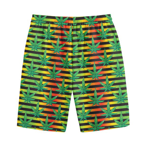 Rasta Striped Pattern Print Cotton Shorts