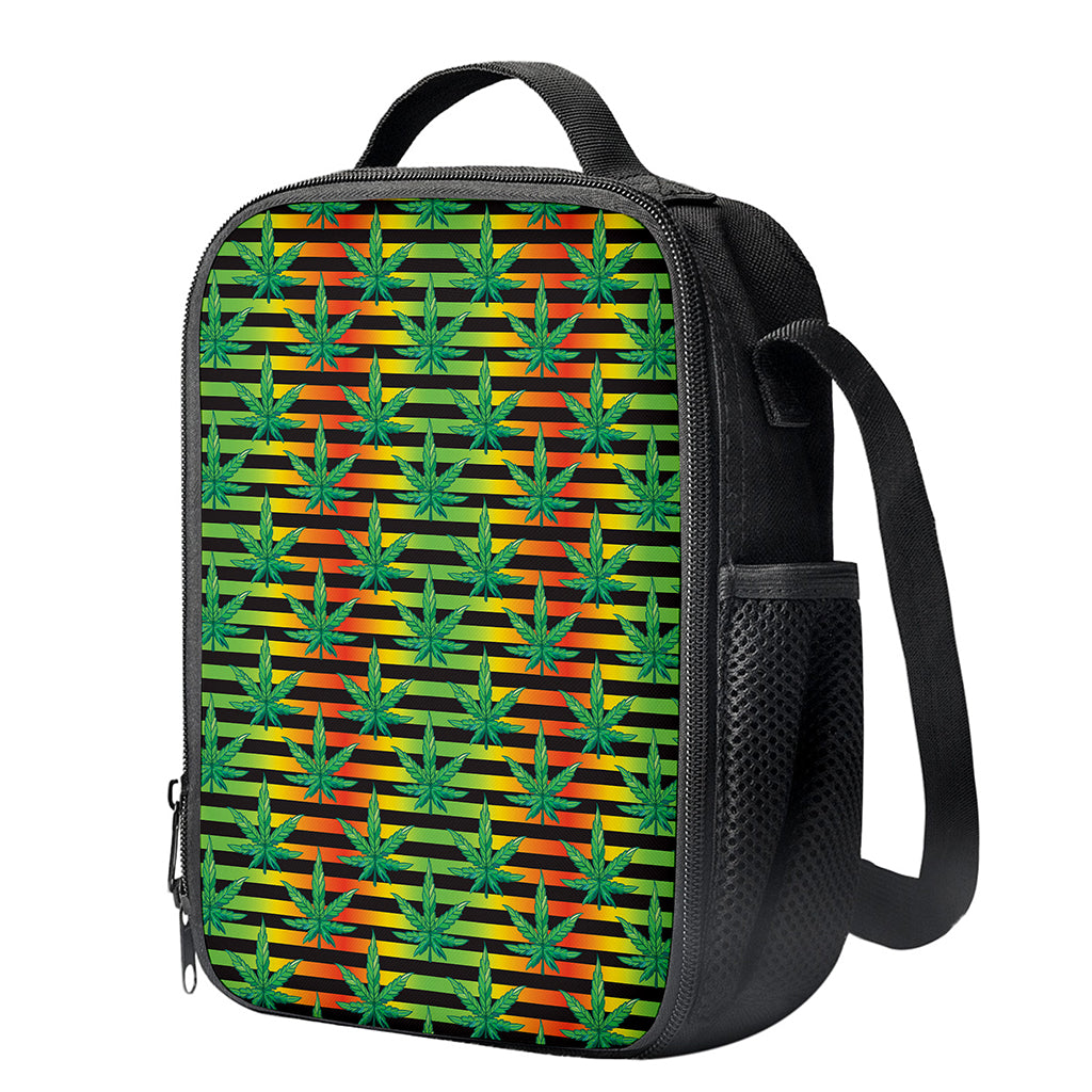 Rasta Striped Pattern Print Crossbody Lunch Bag