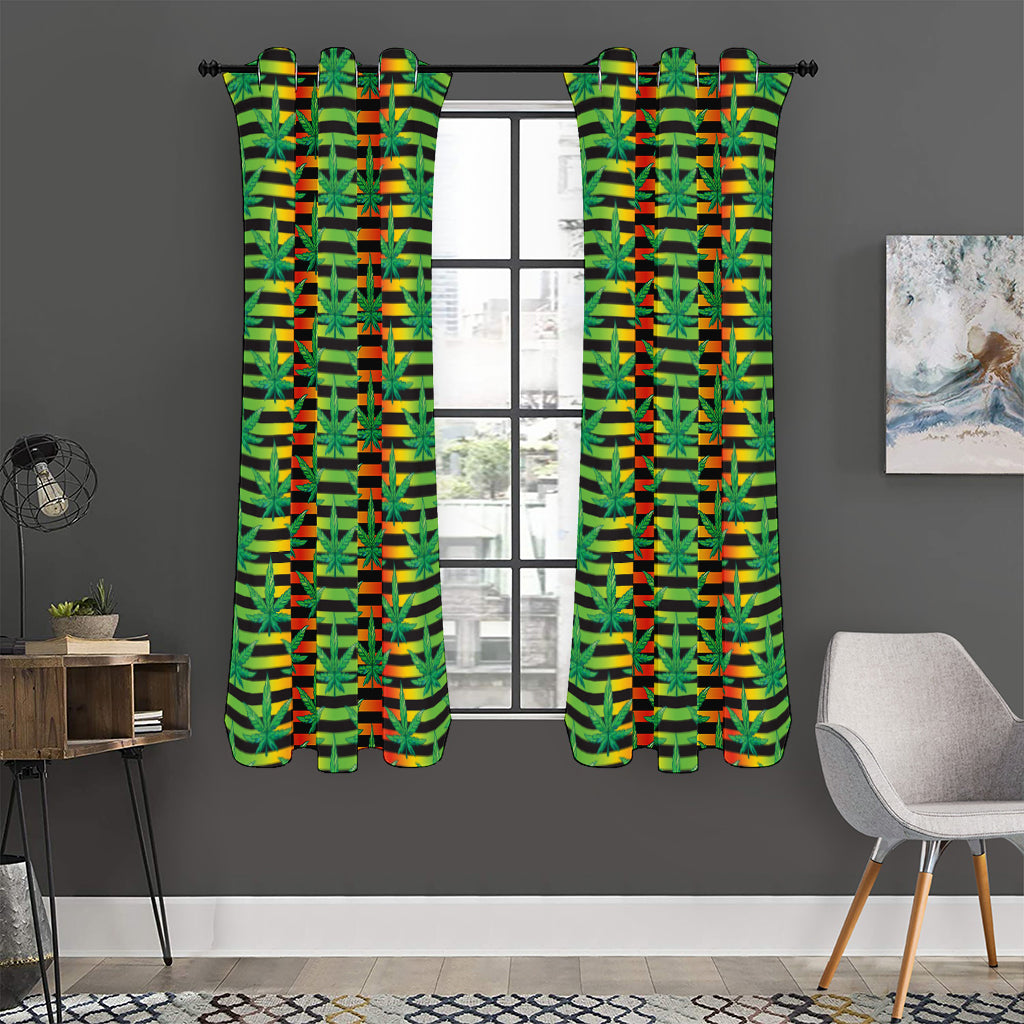 Rasta Striped Pattern Print Curtain