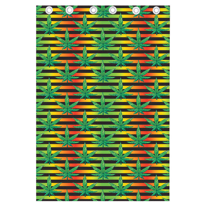 Rasta Striped Pattern Print Curtain