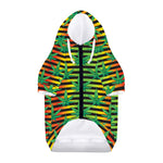 Rasta Striped Pattern Print Dog Zip Up Hoodie