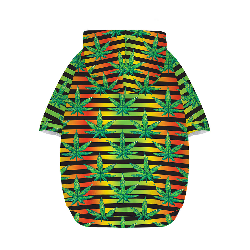 Rasta Striped Pattern Print Dog Zip Up Hoodie