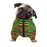 Rasta Striped Pattern Print Dog Zip Up Jacket