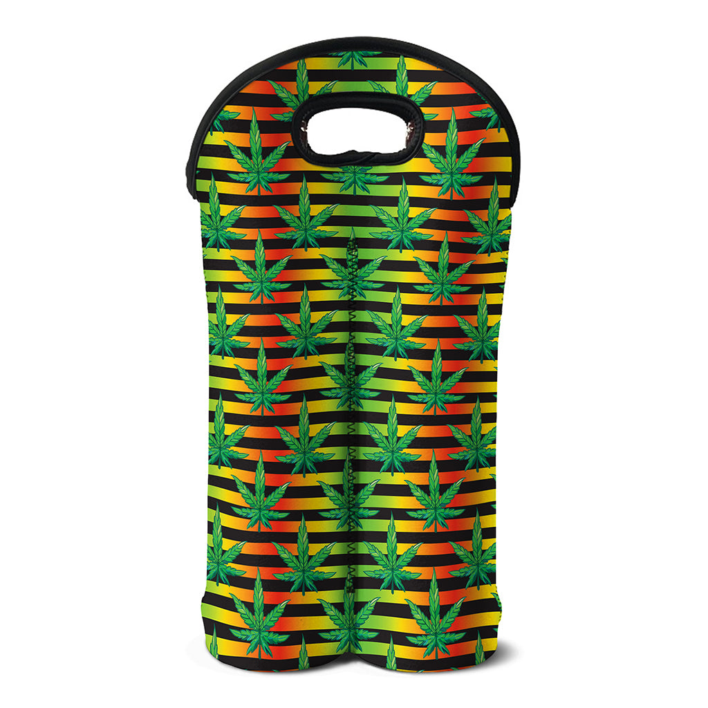 Rasta Striped Pattern Print Double Neoprene Wine Tote
