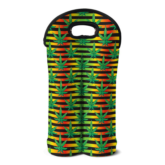 Rasta Striped Pattern Print Double Neoprene Wine Tote