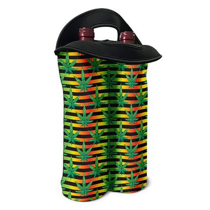 Rasta Striped Pattern Print Double Neoprene Wine Tote