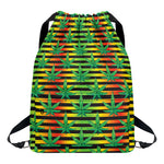 Rasta Striped Pattern Print Drawstring Backpack
