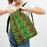 Rasta Striped Pattern Print Drawstring Backpack