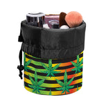 Rasta Striped Pattern Print Drawstring Makeup Bag